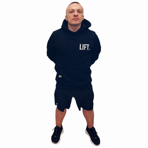 [ LIFT OR DIE ] HOODIE - GRUBA CZARNA BLUZA Z KAPTUREM 460G