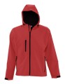 czerwona kurtka z kapturem SOFTSHELL | 340GSM