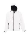 biała kurtka z kapturem SOFTSHELL | 340GSM