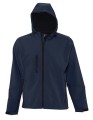 granatowa kurtka z kapturem SOFTSHELL | 340GSM