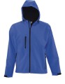 błękitna kurtka z kapturem SOFTSHELL | 340GSM