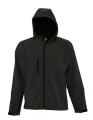 czarna kurtka z kapturem SOFTSHELL | 340GSM