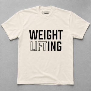 T-SHIRT " WEIGHT LIFTING " 230G OFFWHITE OVERSIZE
