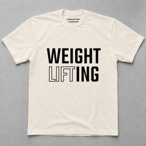 T-SHIRT " WEIGHT LIFTING " 230G OFFWHITE OVERSIZE